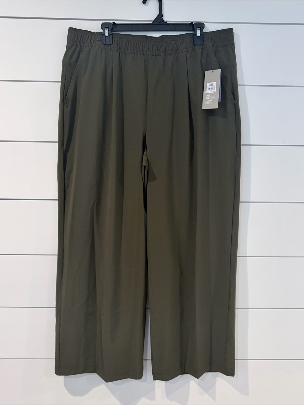 Avia Wide Leg Pants Olive Sportcore Athleisure Travel XXL 20 Pull On Travel